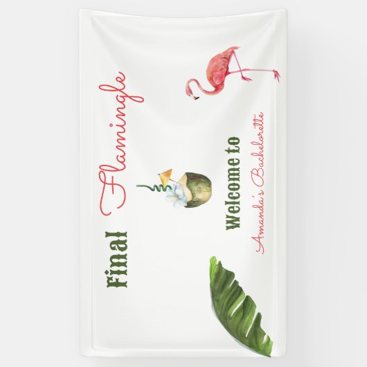 Palm Springs laatste flamingle vrijgezellenfeest Spandoek (Verticaal)