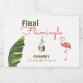 Palm Springs laatste flamingle vrijgezellenfeest Sparkling Wijnetiket (Enkel label)