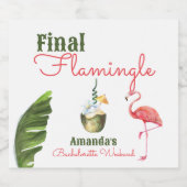 Palm Springs laatste flamingle vrijgezellenfeest Sparkling Wijnetiket (Enkel label)