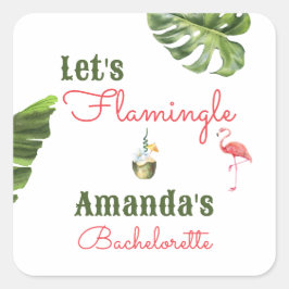 Palm Springs Laatste Vlammende Meidenavakantie Vierkante Sticker