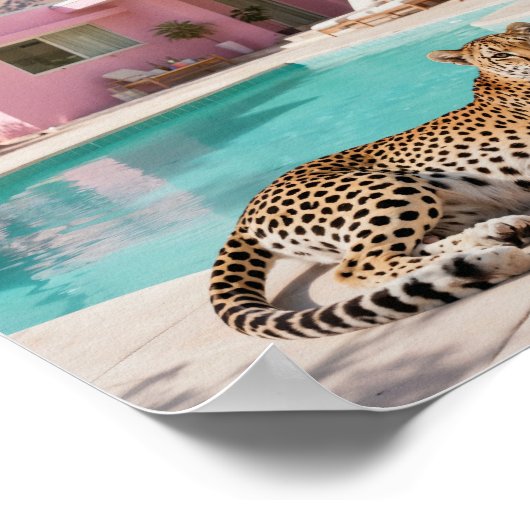 Palm Springs Leopard Retro Mid-Century Modern Poster (Hoek)