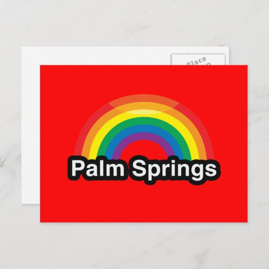 PALM SPRINGS LGBT PRIDE RAINBOW BRIEFKAART (Voorkant / Achterkant)