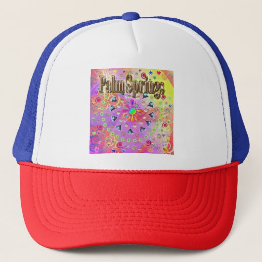 Palm Springs Lucky Gouden Hoed Trucker Pet (Voorkant)