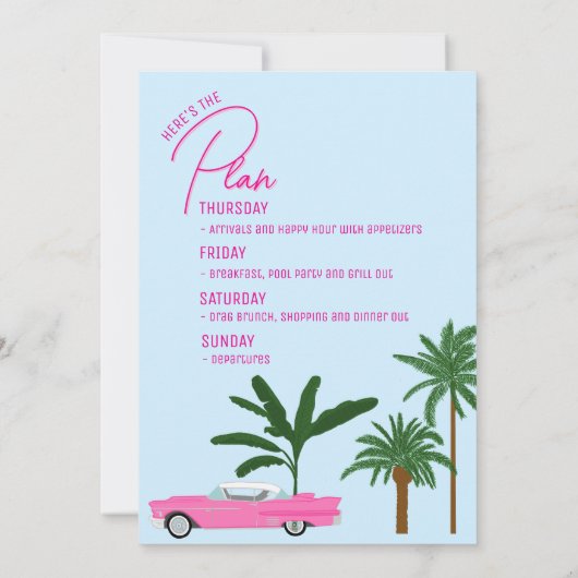 Palm Springs Mid-Century Mod Invitation Sjabloon Kaart (Achterkant)