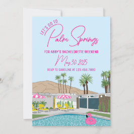 Palm Springs Mid-Century Mod Invitation Sjabloon Kaart