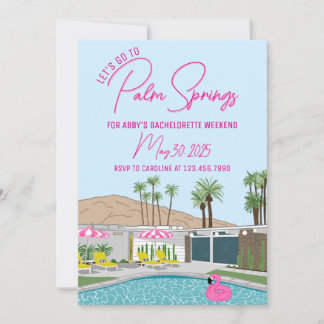 Palm Springs Mid-Century Mod Invitation Sjabloon Kaart