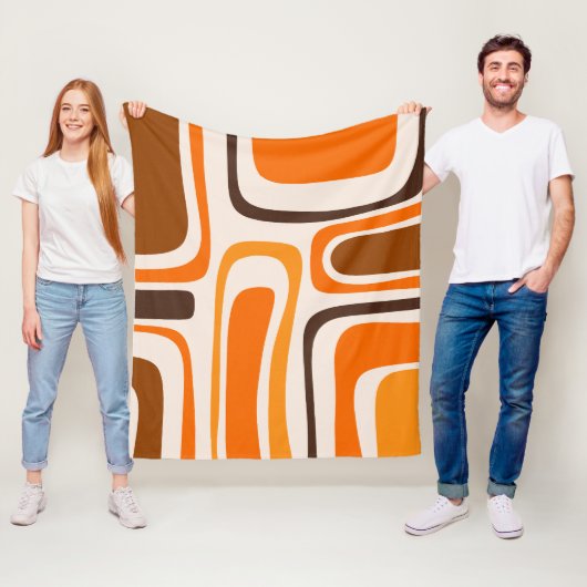 Palm Springs Mid-Century Modern Abstract Patroon Fleece Deken (In situ)