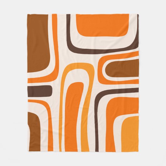 Palm Springs Mid-Century Modern Abstract Patroon Fleece Deken (Voorkant)