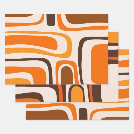 Palm Springs Mid-Century Modern Abstract Patroon Inpakpapier Vel (Set)