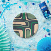Palm Springs Mid Century Modern Abstract Patroon Papieren Bordje (Feest)