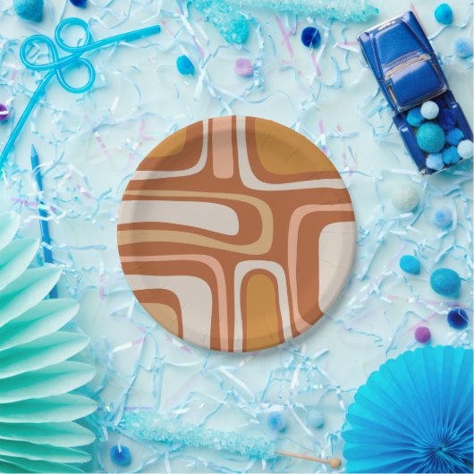 Palm Springs Mid Century Modern Boho Abstract Papieren Bordje (Feest)