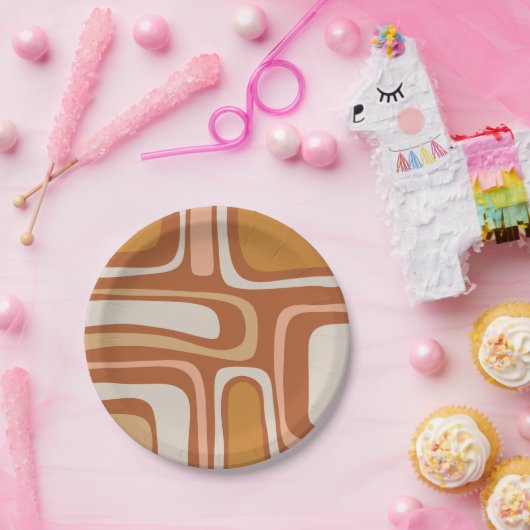 Palm Springs Mid Century Modern Boho Abstract Papieren Bordje (Feest)