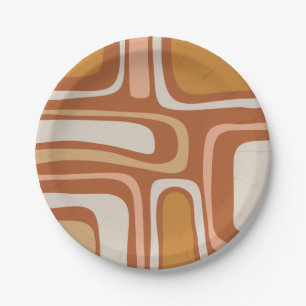 Palm Springs Mid Century Modern Boho Abstract Papieren Bordje