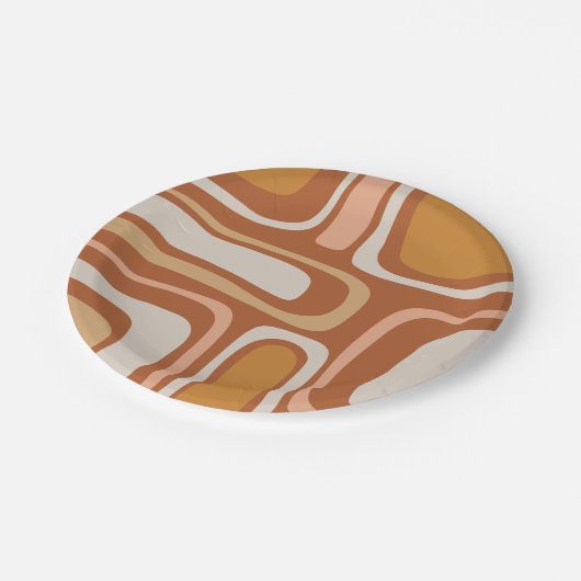 Palm Springs Mid Century Modern Boho Abstract Papieren Bordje (Gekanteld)