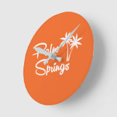 Palm Springs Mid Century Moderne Wall Clock Ronde Klok (Hoek)