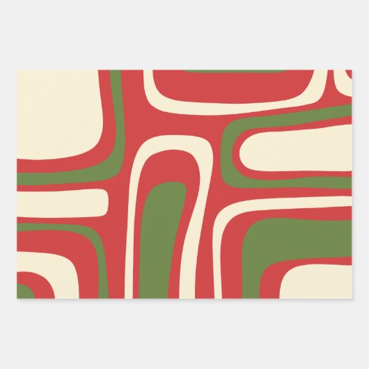 Palm Springs Mideeuw Modern Retro Abstracte Kerstm Inpakpapier Vel (Voorkant 3)