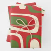Palm Springs Mideeuw Modern Retro Abstracte Kerstm Inpakpapier Vel (In situ)