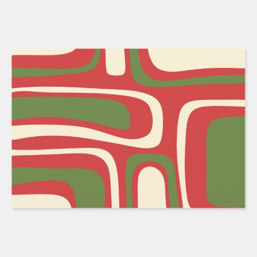 Palm Springs Mideeuw Modern Retro Abstracte Kerstm Inpakpapier Vel (Voorkant)