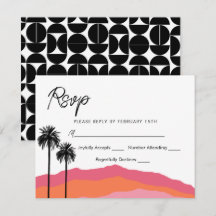 Palm Springs Modern Response Kaart (roze/oranje)