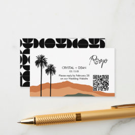 Palm Springs Modern Rsvp Bijlagekaart tan/olive Informatiekaartje