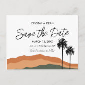 Palm Springs Modern Save the Date Briefkaart tan/o (Voorkant)
