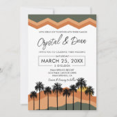 Palm Springs Modern Wedding Invitation tan/olive Kaart (Voorkant)