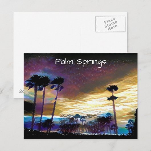 Palm Springs Night Briefkaart (Voorkant / Achterkant)