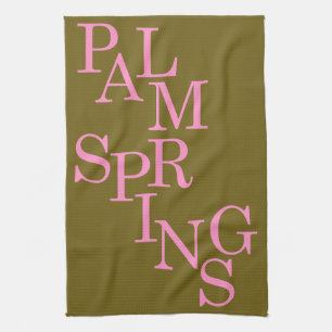 Palm Springs Olijf en roze Vintage Theedoek