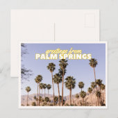 Palm Springs Palmbomen Retro Vintage Reizen Briefkaart (Voorkant / Achterkant)