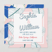 Palm Springs Paradijs Moderne bruiloft Save The Date (Voorkant / Achterkant)