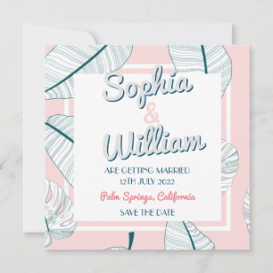 Palm Springs Paradijs Moderne bruiloft Save The Date