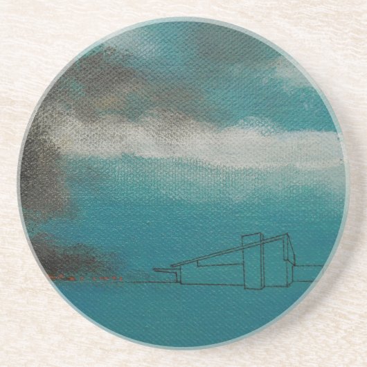 Palm Springs-penseel Vuurvaste Bord Zandsteen Onderzetter (Voorkant)