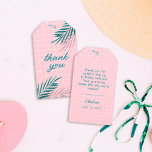Palm Springs Pool Party Pink Adult Birthday Cadeaulabel<br><div class="desc">Gooi een verjaardagsfeestje bij het zwembad met deze moderne "palmveren" geïnspireerde zwembad party servetten. Het beschikt over een roze patio tegel en -geïnspireerde typografie in blauwgroen.</div>