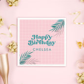 Palm Springs Pool Party Pink Adult Birthday Servet