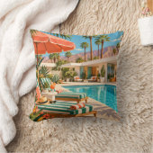 Palm Springs Poolside Retro Mid Century Kussen (Deken)