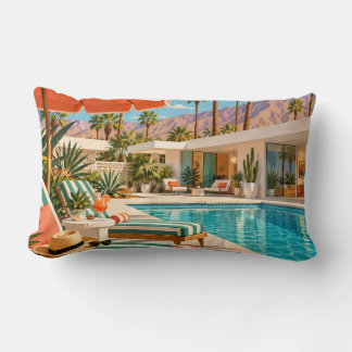 Palm Springs Poolside Retro Mid Century Modern Art Kussen