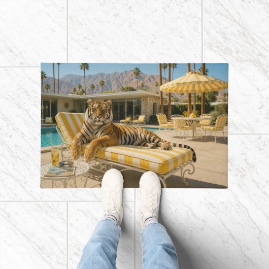 Palm Springs Poolside Tiger Deurmat (Binnen)