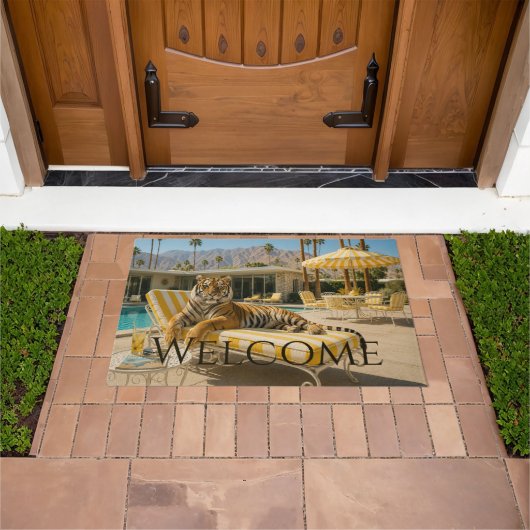 Palm Springs Poolside Tiger Welcome Deurmat (Buiten)