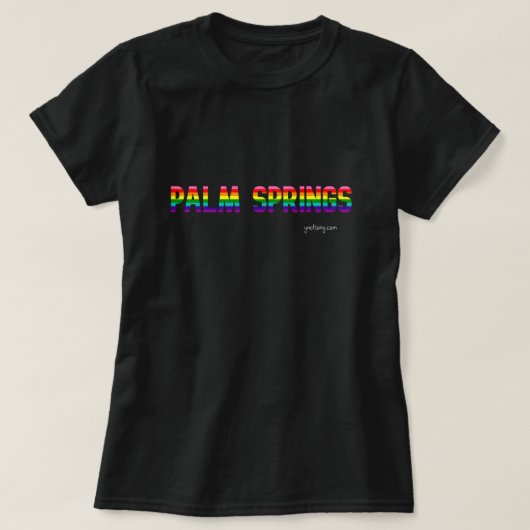 Palm Springs Pride T-shirt | Regenboogvlag (Design voorkant)