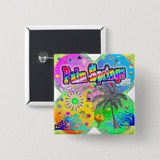 Palm Springs Quadro Seasons Button (Voorkant /achterkant)