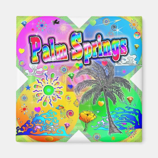 Palm Springs Quadro Seasons Magnet (Voorkant)