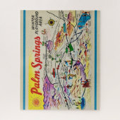 Palm Springs Retro Kaart 8x10 Legpuzzel (Verticaal)