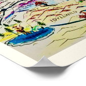 Palm Springs Retro Kaart Afdrukken Poster (Hoek)