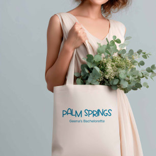 Palm Springs Retro Minimalistische Blauwe Bachelor Tote Bag
