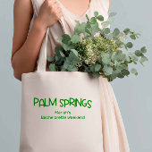 Palm Springs Retro Minimalistische Groene Bachelor Tote Bag