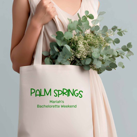 Palm Springs Retro Minimalistische Groene Bachelor Tote Bag