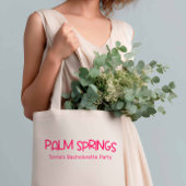 Palm Springs Retro Minimalistische Roze Bacheloret Tote Bag