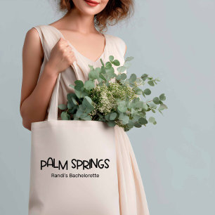 Palm Springs Retro Minimalistische Zwarte Bachelor Tote Bag
