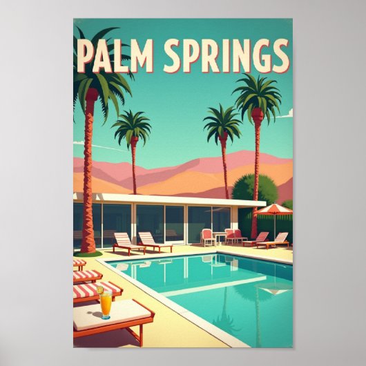 Palm Springs – Retro Paradise Poster (Voorkant)