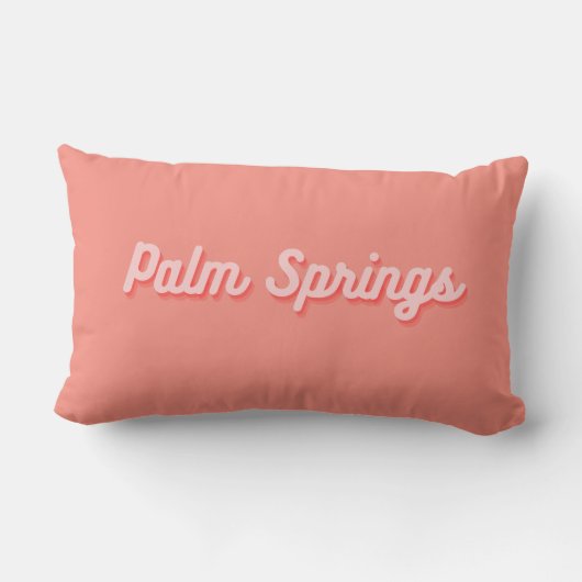 Palm Springs Retro Roze Worpkussen Kussen (Achterkant)